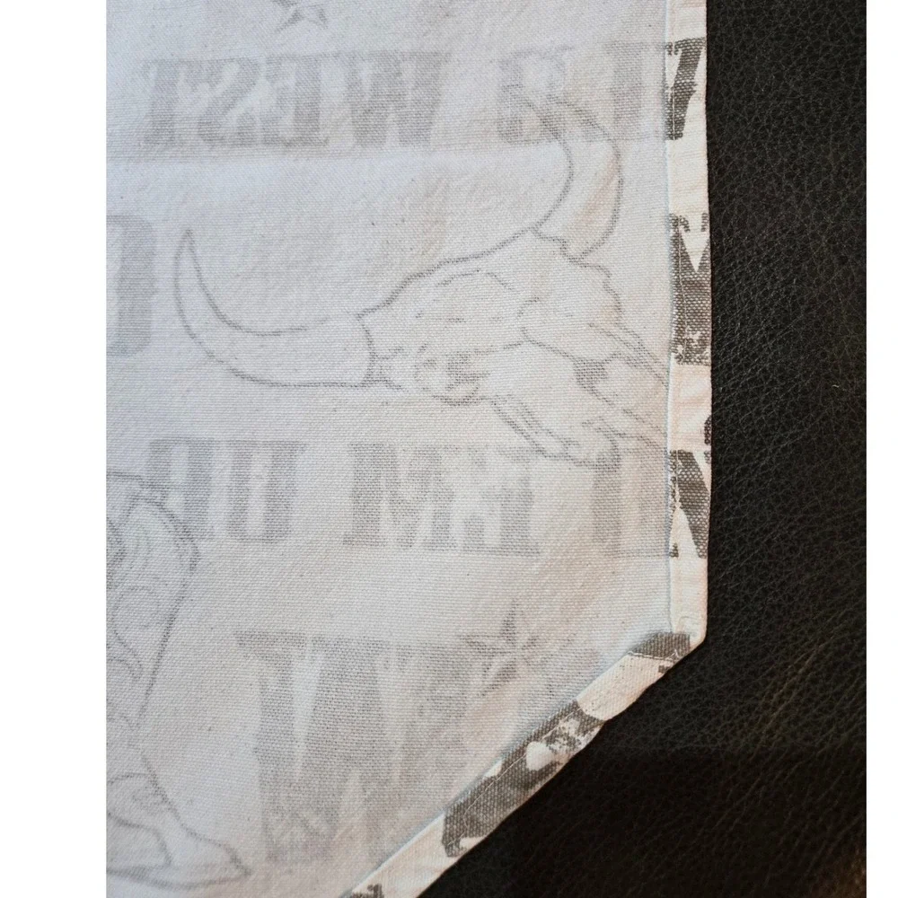 Unbranded Western Rodeo Cowboy Table Runner Cream Brown‎ 44x22 Rustic Print
